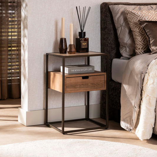 Nachtkastje Solace | keramiek travertin