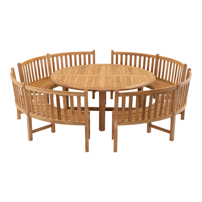 Tuintafel Maro | Rond | Naturel Teakhout