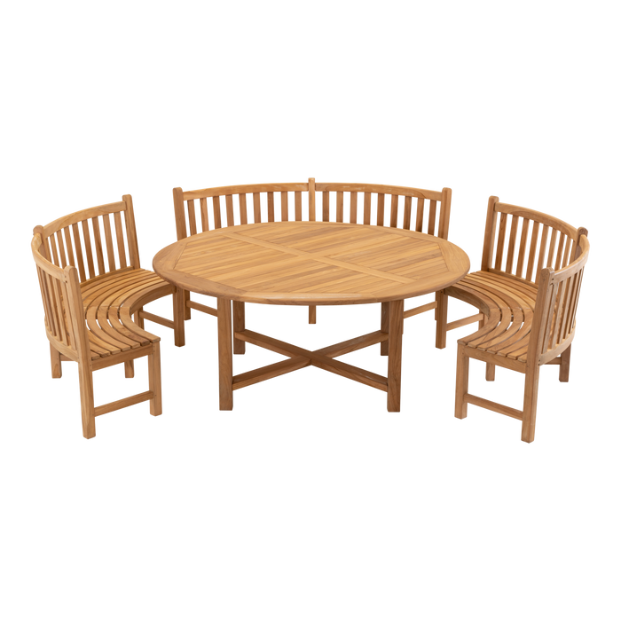 Tuintafel Maro | Rond | Naturel Teakhout