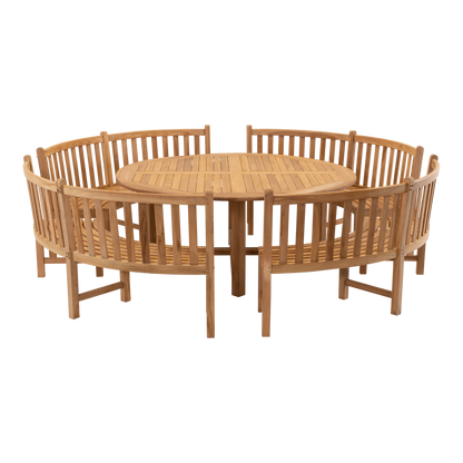 Tuintafel Maro | Rond | Naturel Teakhout
