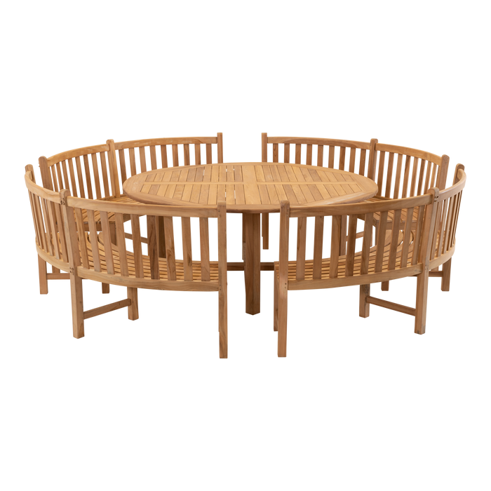 Tuintafel Maro | Rond | Naturel Teakhout