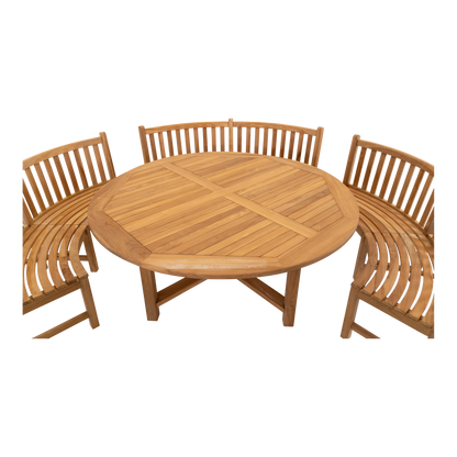 Tuintafel Maro | Rond | Naturel Teakhout
