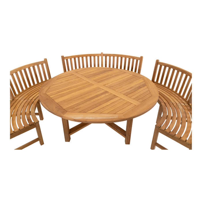 Tuintafel Maro | Rond | Naturel Teakhout
