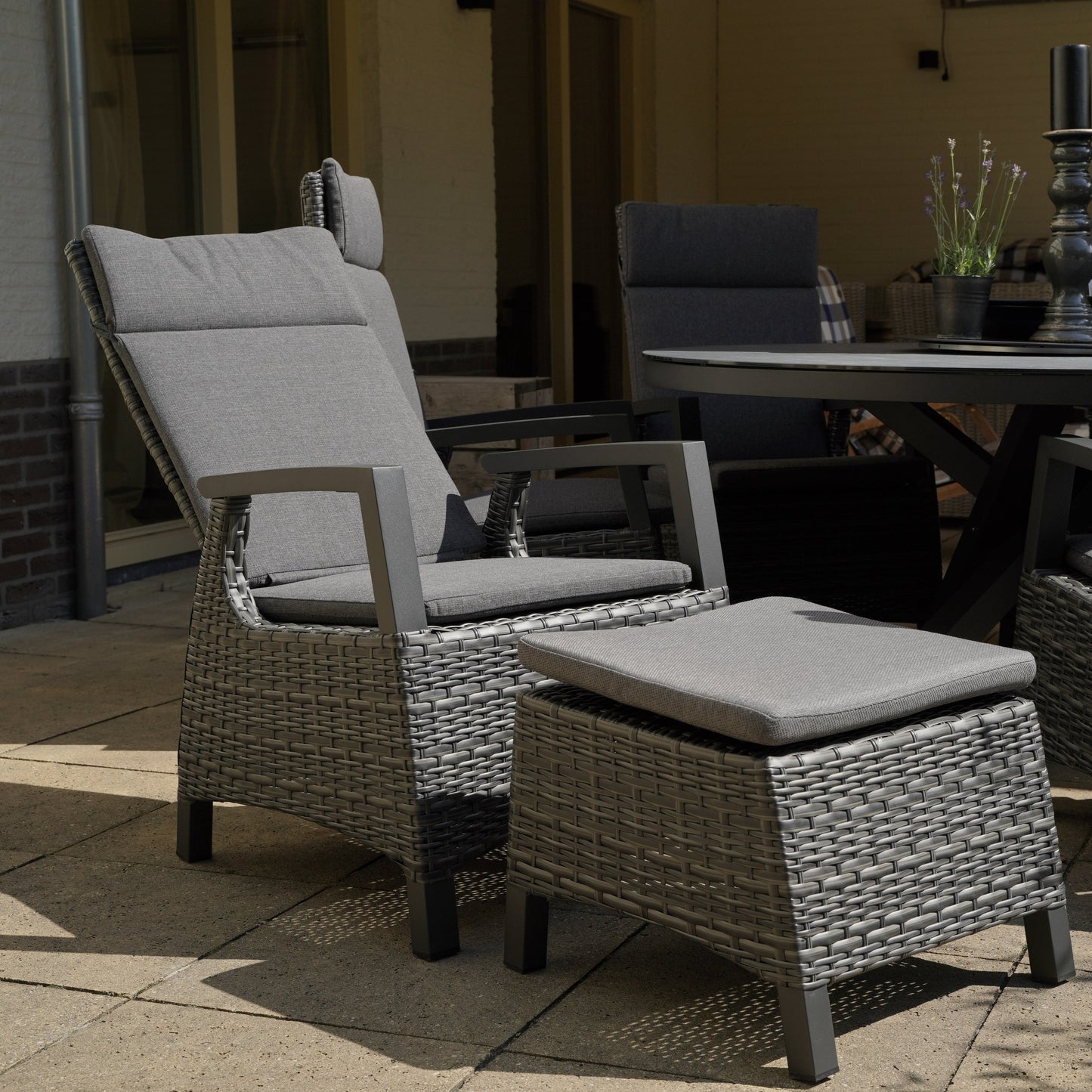 Loungestoel Prato | Grijs Wicker