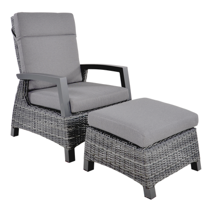 Loungestoel Prato | Grijs Wicker