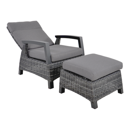 Loungestoel Prato | Grijs Wicker