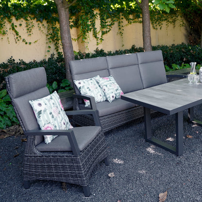 Loungestoel Prato | Grijs Wicker