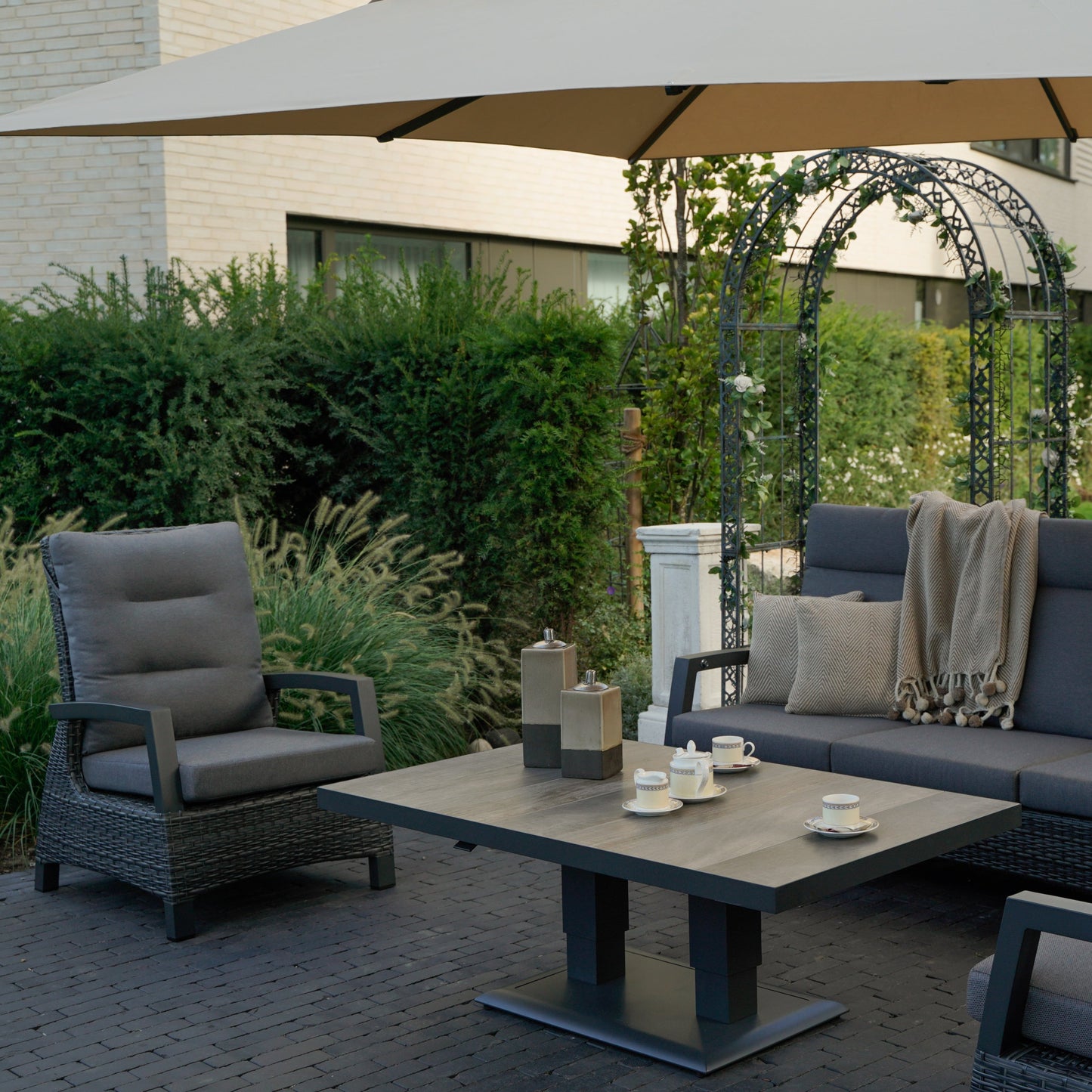 Loungestoel Prato | Grijs Wicker