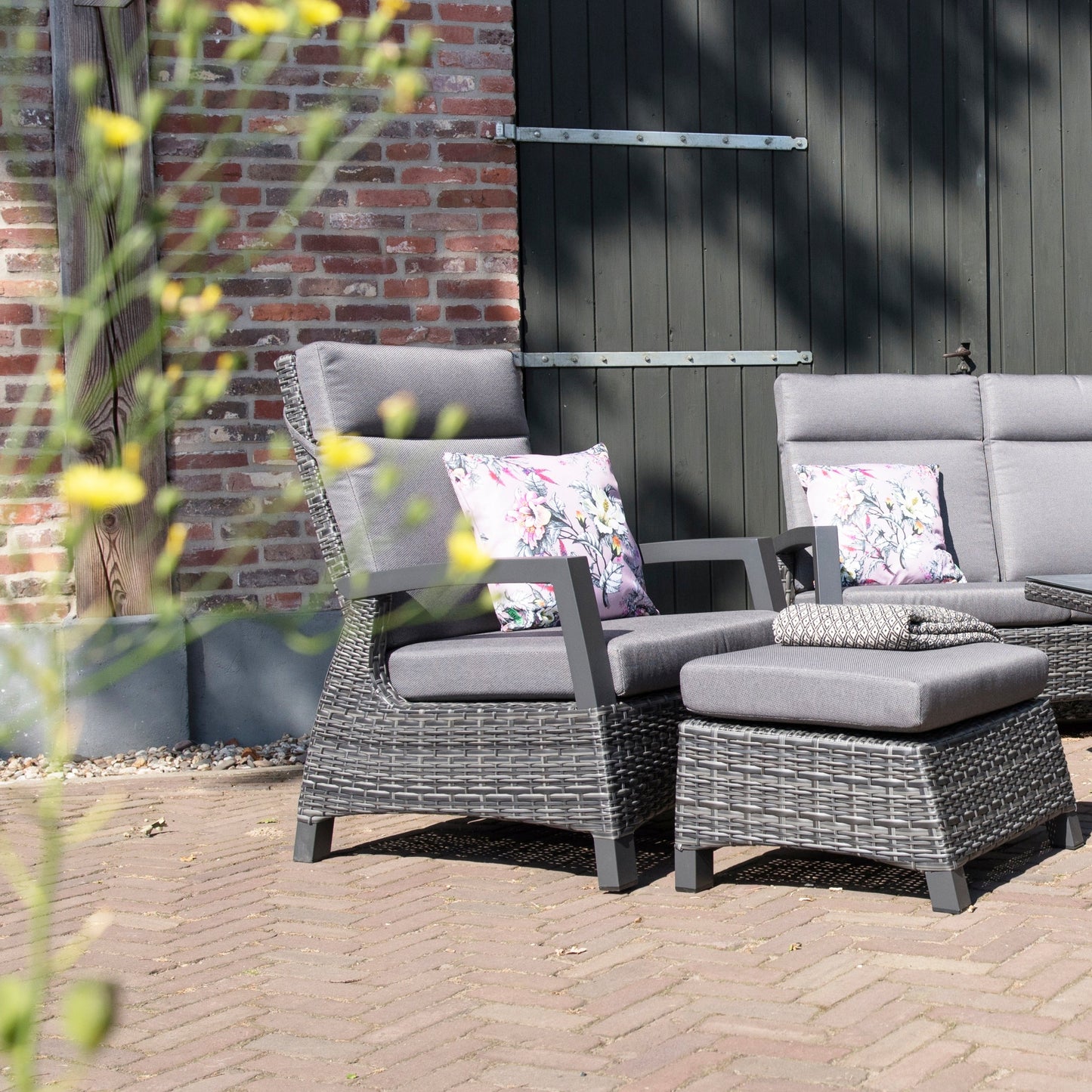 Loungestoel Prato | Grijs Wicker