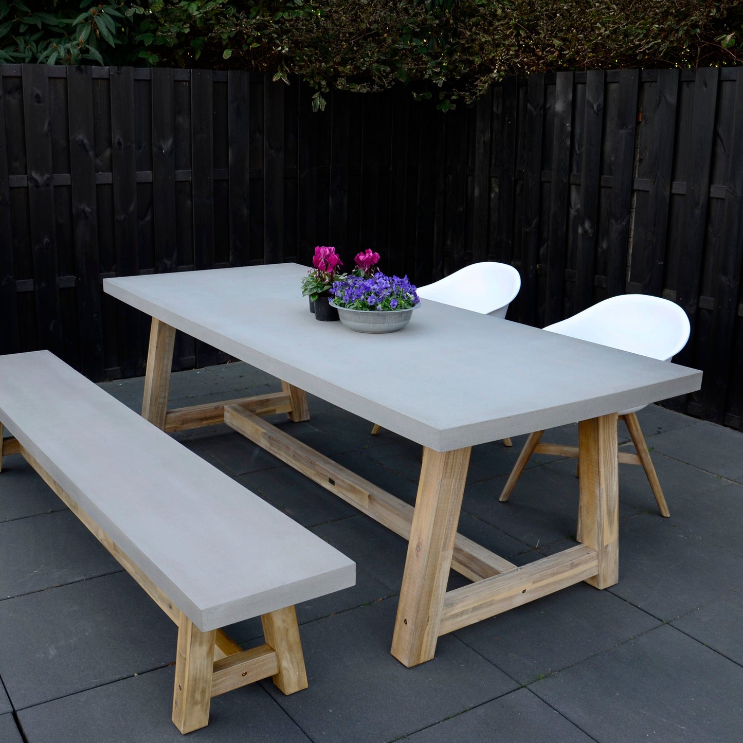 Tuinstoel Montreux | Houten poten | Wit