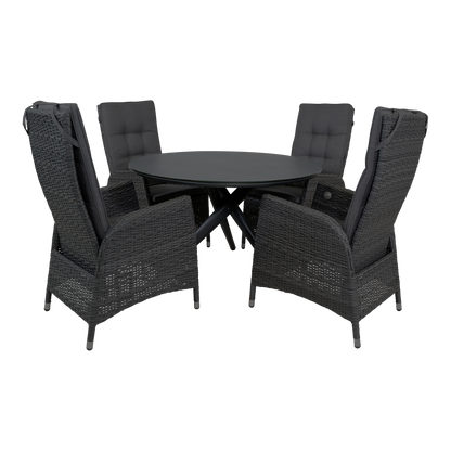 Tuinstoel Soho Coal | Zwart Wicker