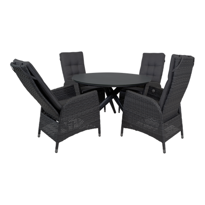 Tuinstoel Soho Coal | Zwart Wicker