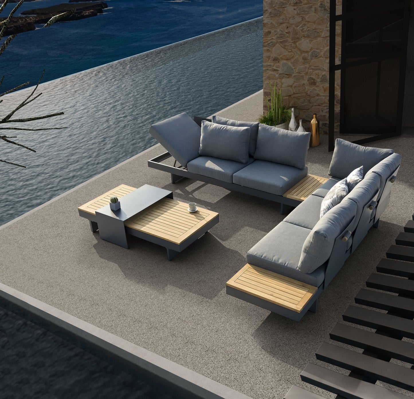 Loungeset Barbados | Antraciet