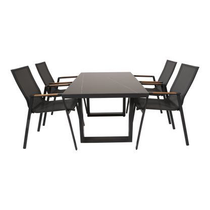 Stapelbare Tuinstoel Tarragona | Zwart | Teakhout