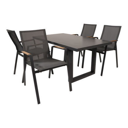 Stapelbare Tuinstoel Tarragona | Zwart | Teakhout