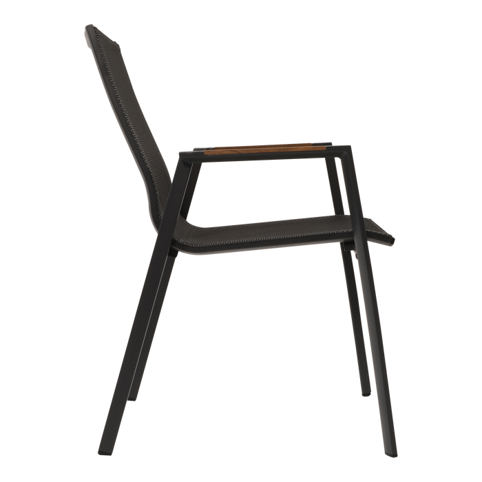 Stapelbare Tuinstoel Tarragona | Zwart | Teakhout