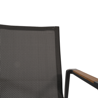 Stapelbare Tuinstoel Tarragona | Zwart | Teakhout