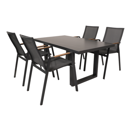 Stapelbare Tuinstoel Tarragona | Zwart | Teakhout