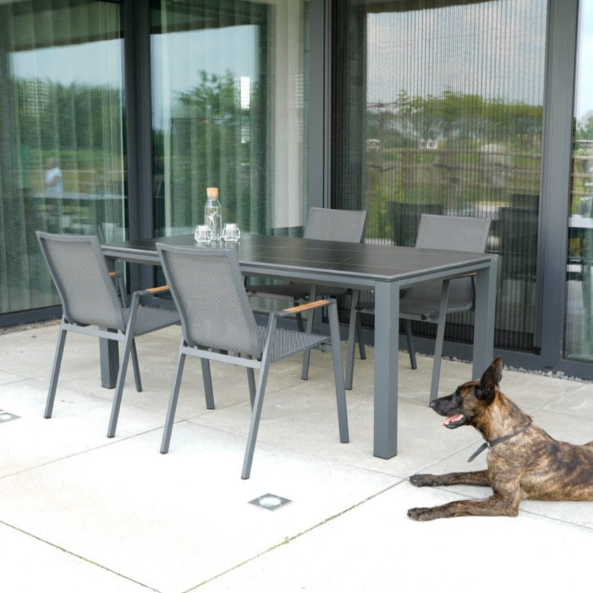 Stapelbare Tuinstoel Tarragona | Zwart | Teakhout