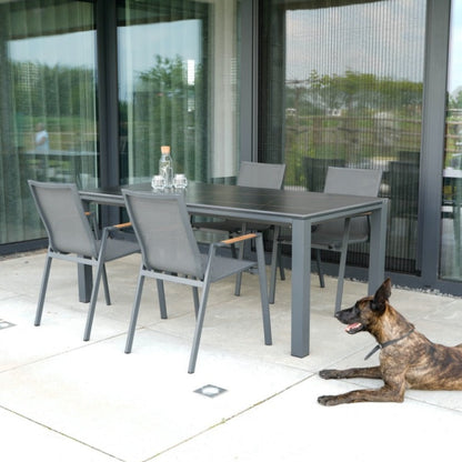 Stapelbare Tuinstoel Tarragona | Zwart | Teakhout