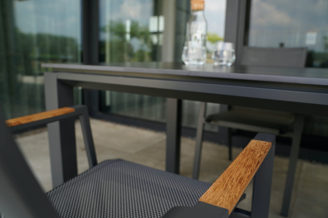 Stapelbare Tuinstoel Tarragona | Zwart | Teakhout