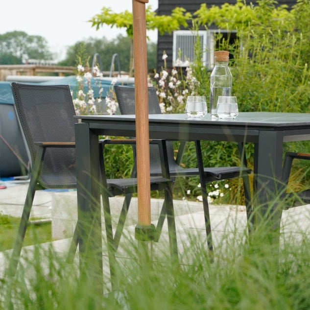 Stapelbare Tuinstoel Tarragona | Zwart | Teakhout