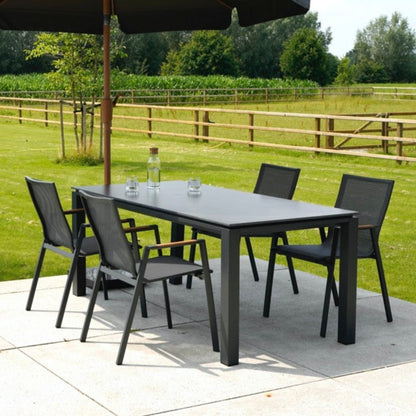 Stapelbare Tuinstoel Tarragona | Zwart | Teakhout