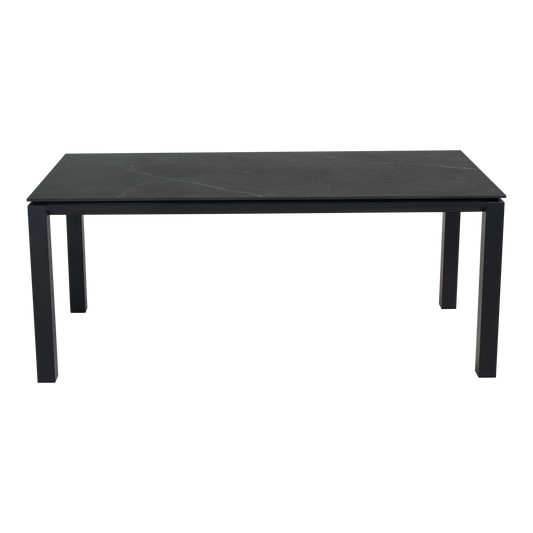 Tuintafel Monte Carlo Negro | 180x90x74 cm | Zwart Marmerlook