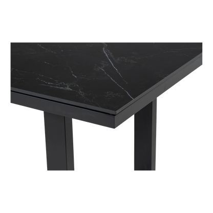 Tuintafel Monte Carlo Negro | 140x80x67 cm | Zwart Marmerlook
