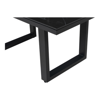 Tuintafel Monte Carlo Negro | 140x80x67 cm | Zwart Marmerlook