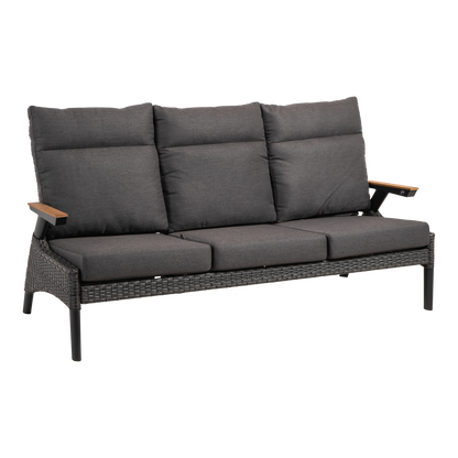 Loungebank Florence | Antraciet Wicker