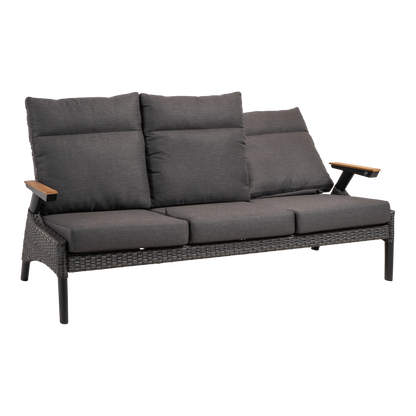 Loungebank Florence | Antraciet Wicker