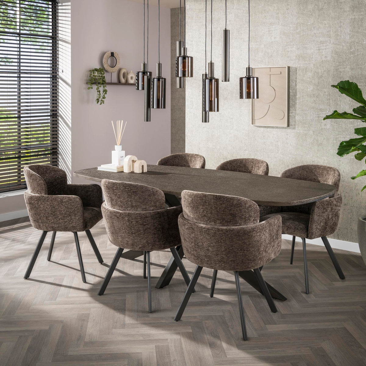 Eetkamerstoel Aris | Stof Hoven Taupe
