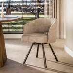 Eetkamerstoel Salon | Stof Bouclé | Bruin