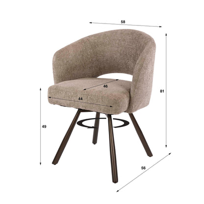 Eetkamerstoel Salon | Stof | Bruin