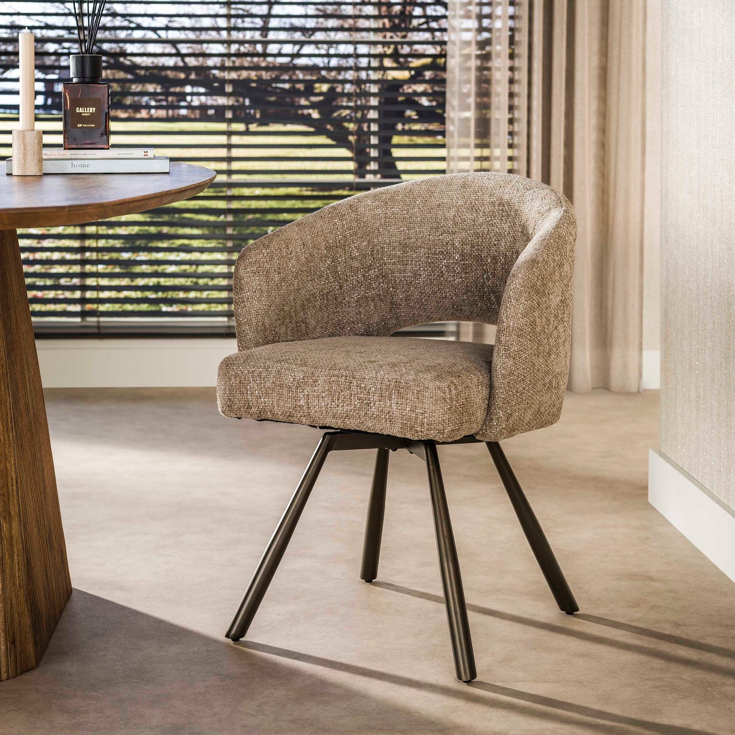 Eetkamerstoel Salon | Stof | Bruin