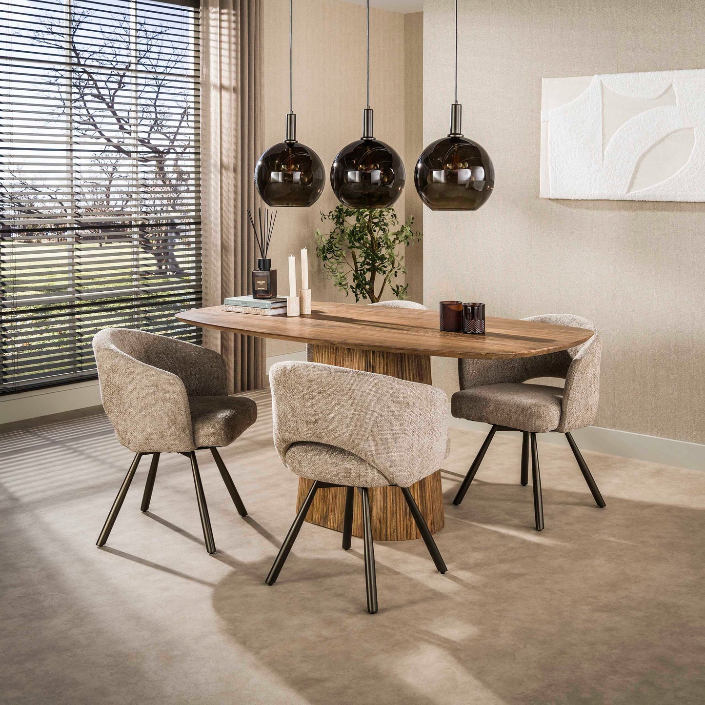 Eetkamerstoel Salon | Stof | Bruin