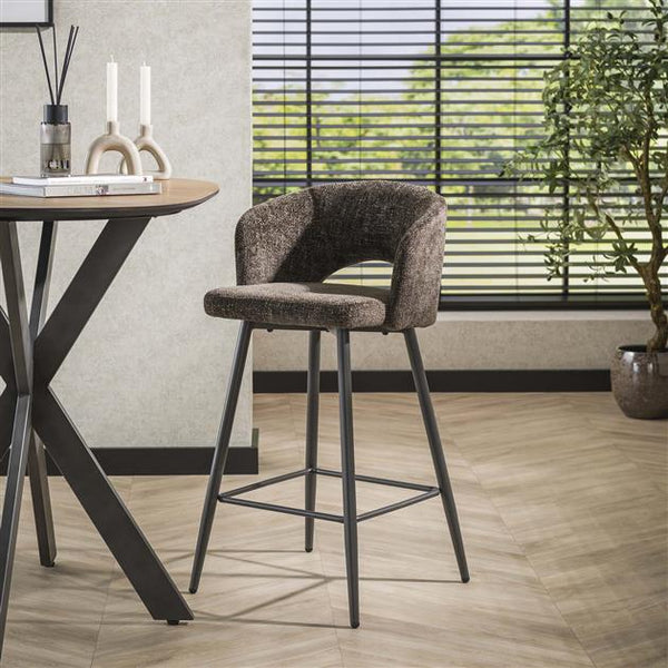 Barstoel Salon | Bruin Stof
