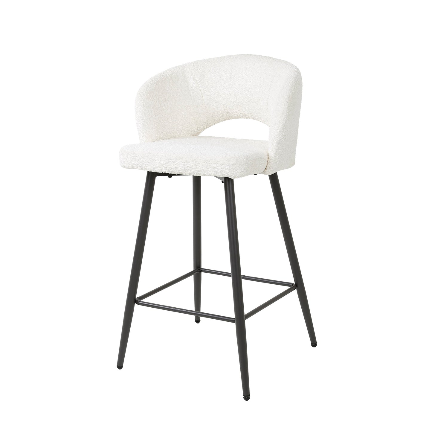 Barstoel Salon | Wit Bouclé | Magazijn leegverkoop