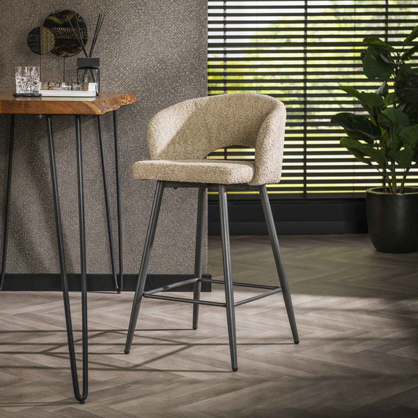 Barstoel Salon | Beige Bouclé