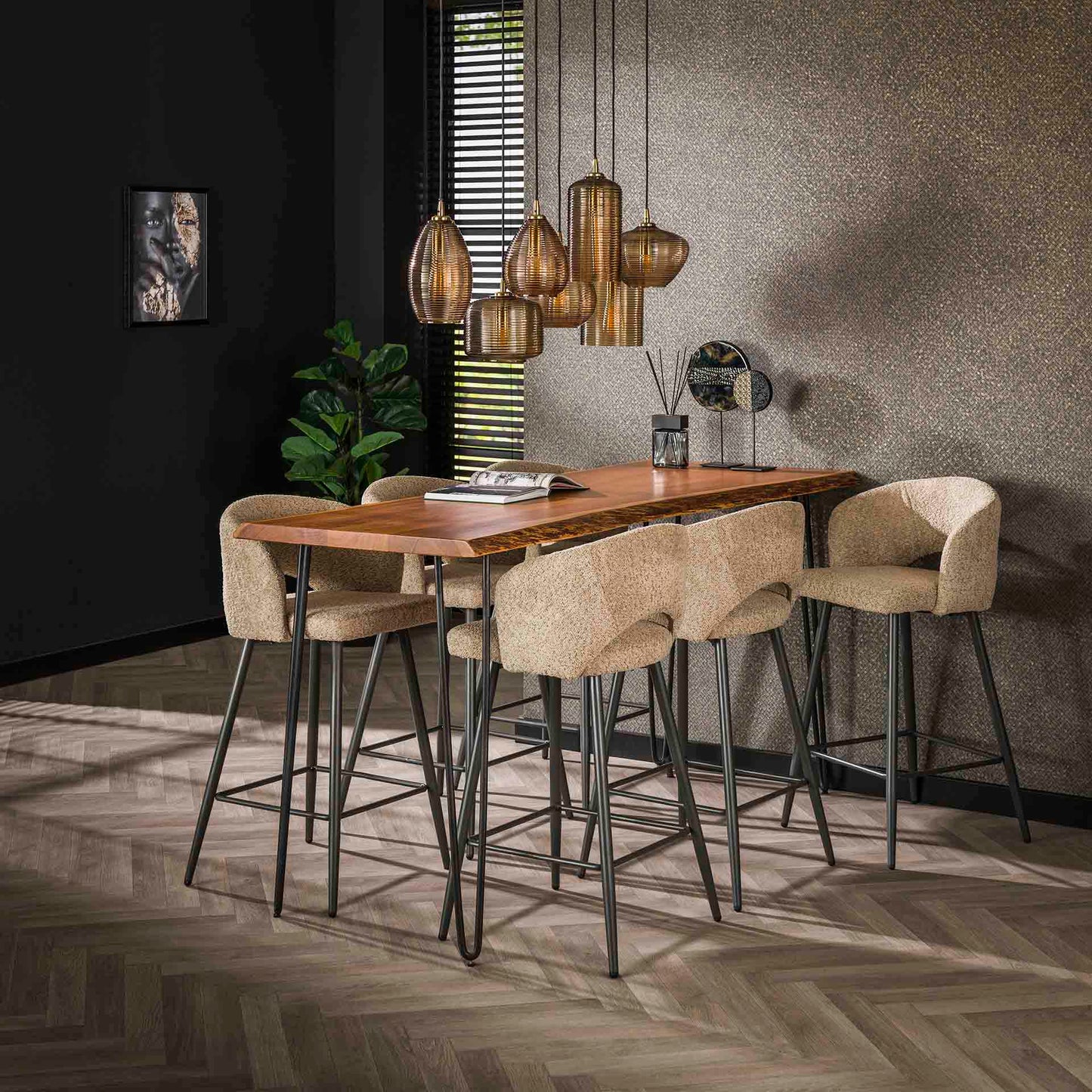 Barstoel Salon | Beige Bouclé