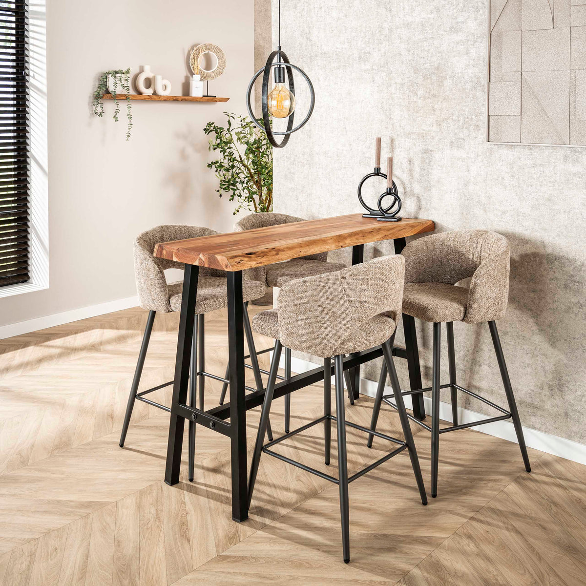 Barkruk Salon | Beige Stof