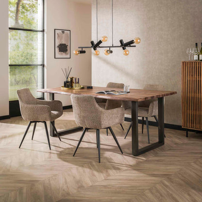 Eetkamerstoel Ragland | Draaibaar | Beige Bouclé