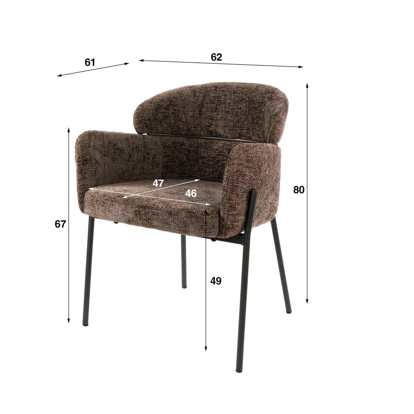 Eetkamerstoel Gira | Taupe Stof