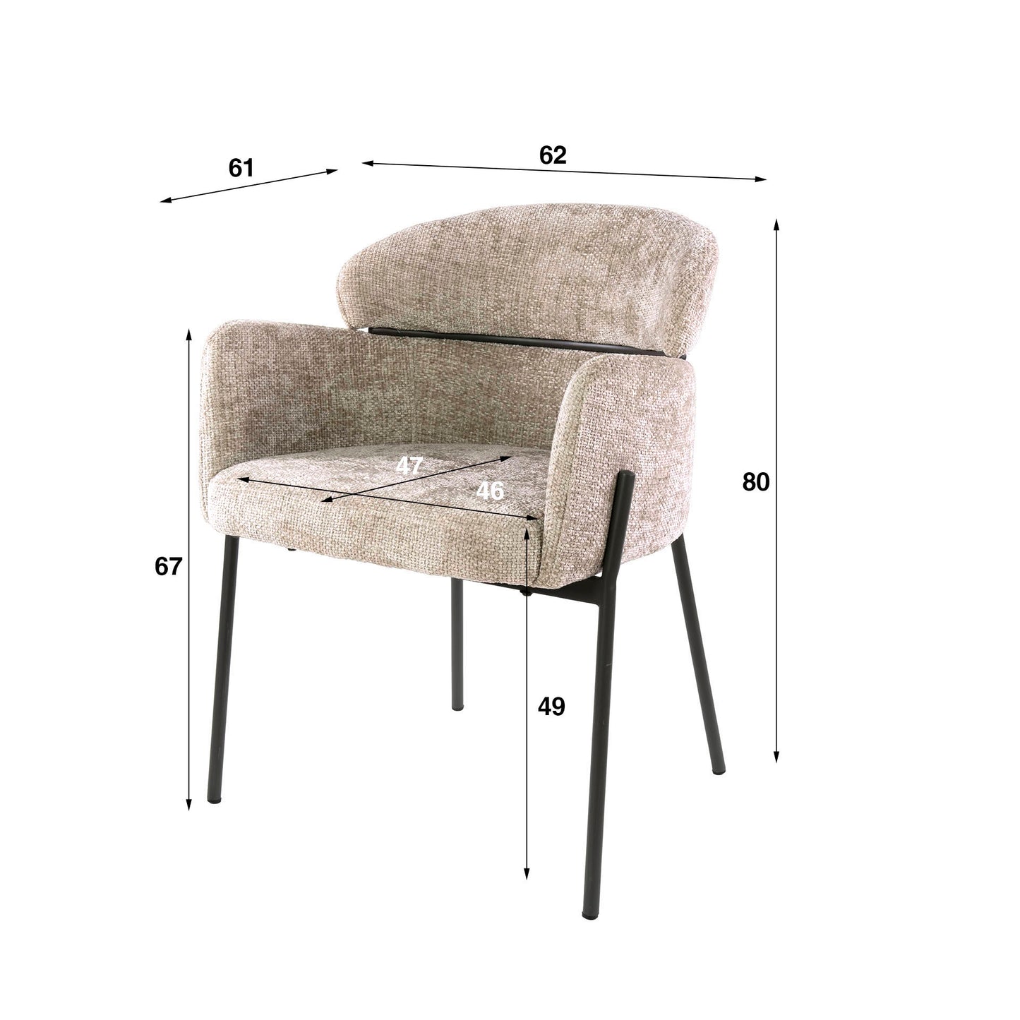 Eetkamerstoel Gira | Zand Stof