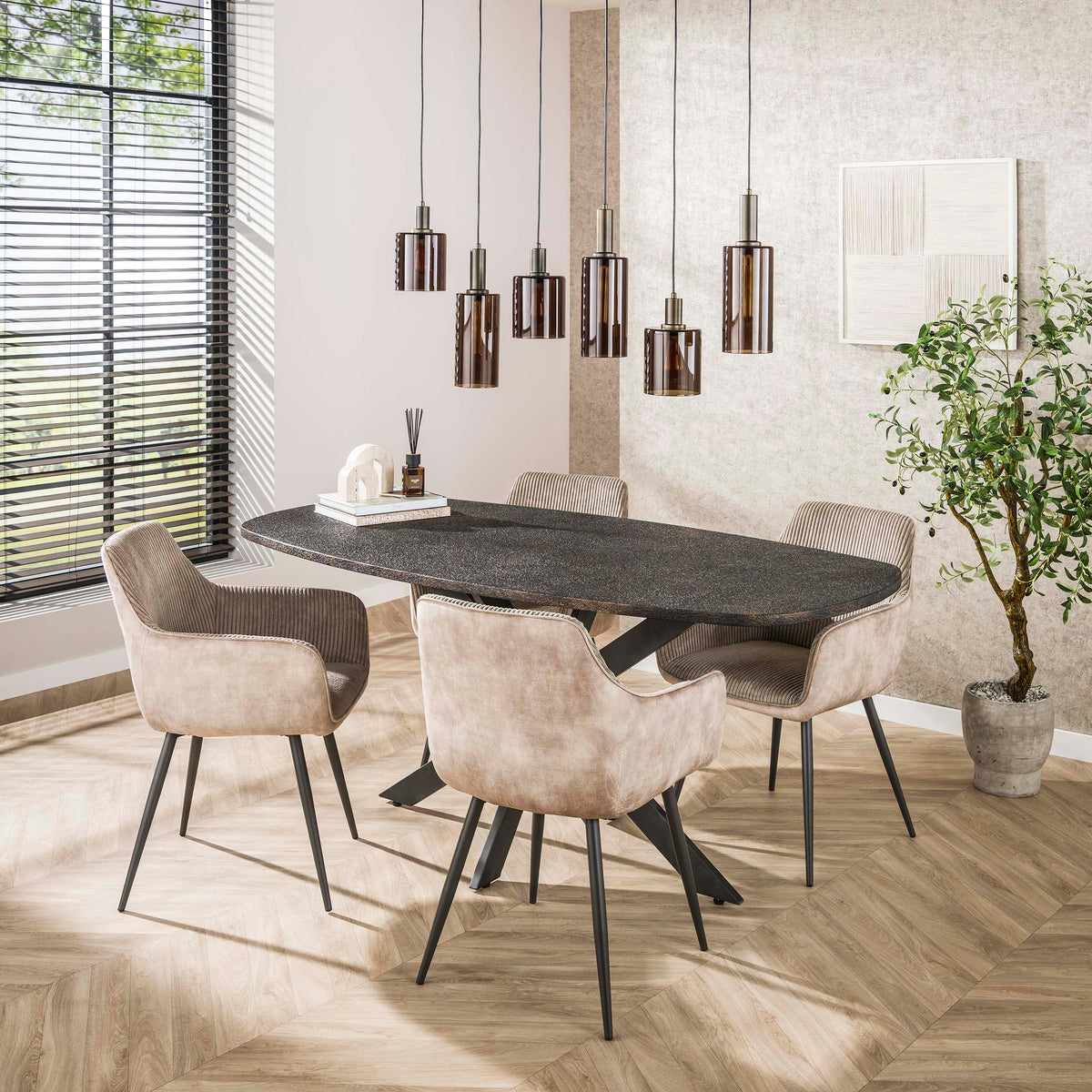 Eetkamerstoel Washington | Zand Ribcord