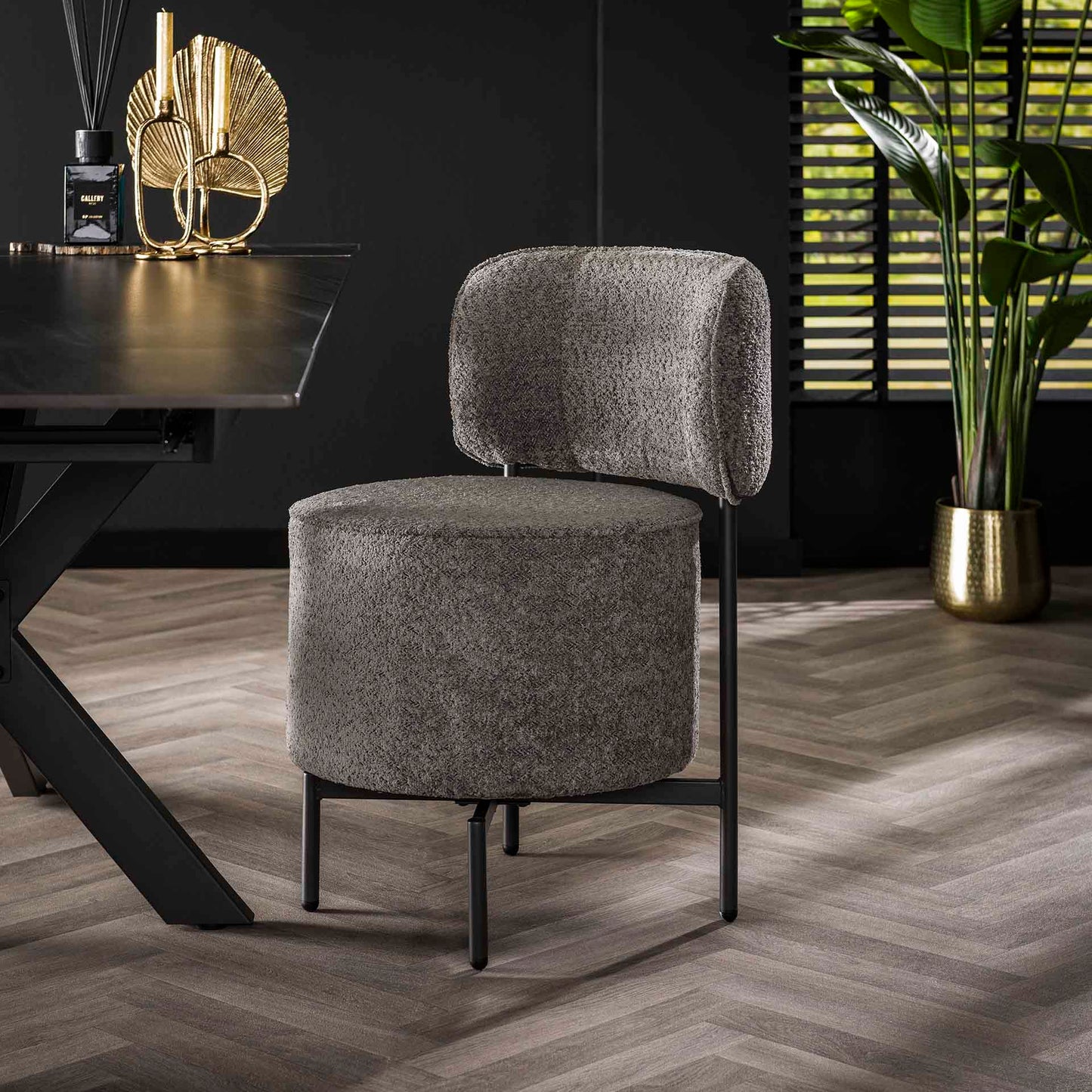 Eetkamerstoel Cocktail | Bouclé Grijs