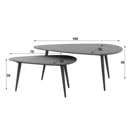 Salontafel Marcus | Set Van 2 | Zwart Keramiek