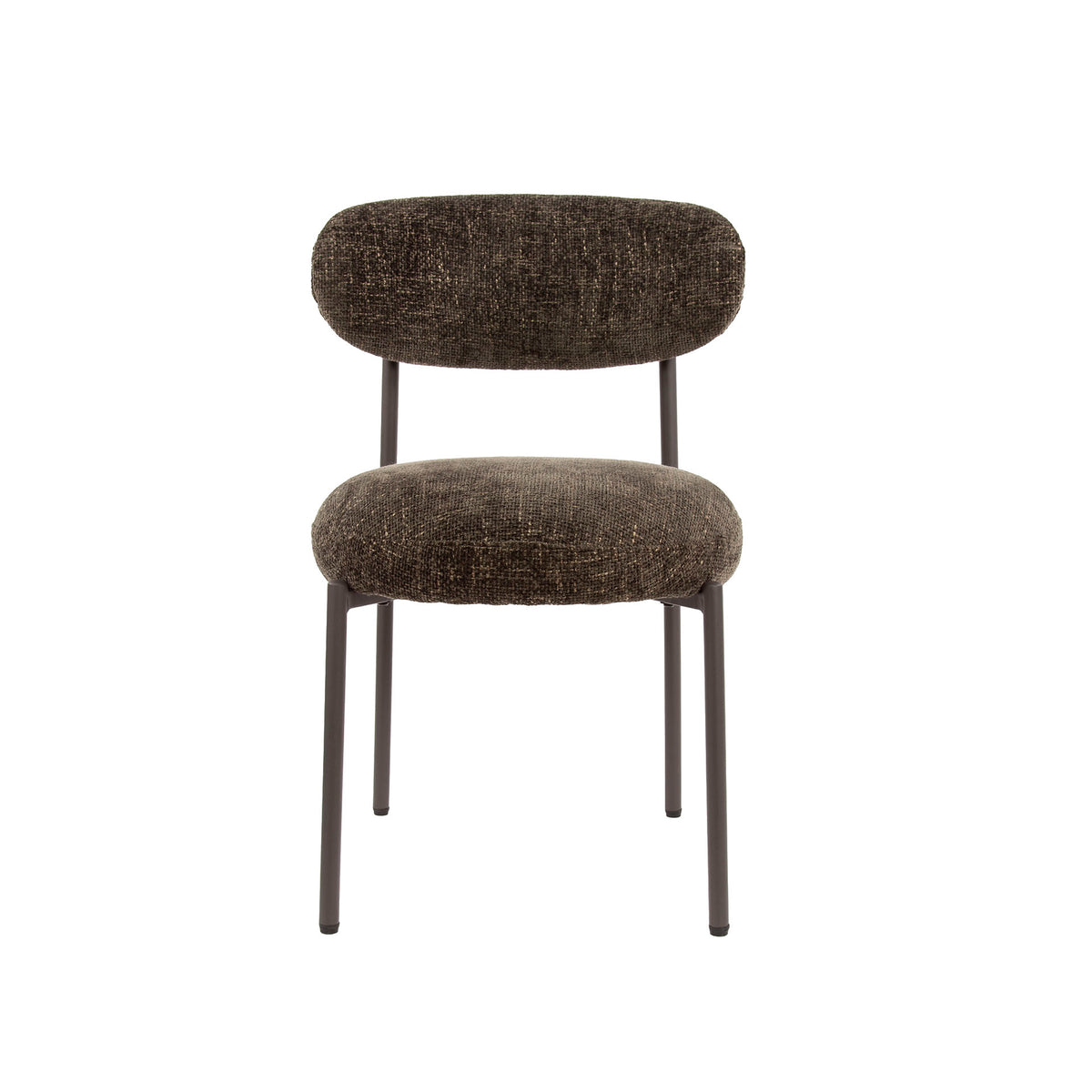 Eetkamerstoel Round | Stof Bruin