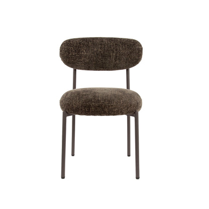 Eetkamerstoel Round | Stof Bruin